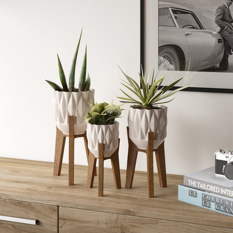 3 Piece Ceramic Planter Set | AllModern